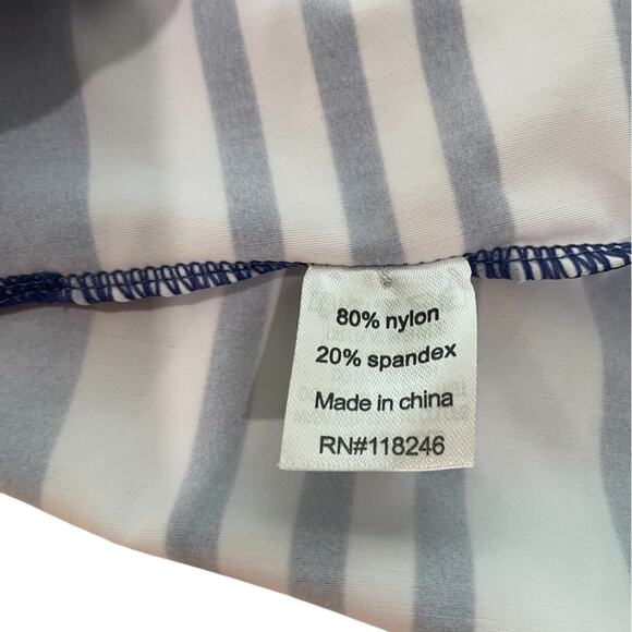 Cabana Life Navy Striped UPF 50 Dress Coral Accent Sun‑Safe Sz M EUC - Picture 5 of 5